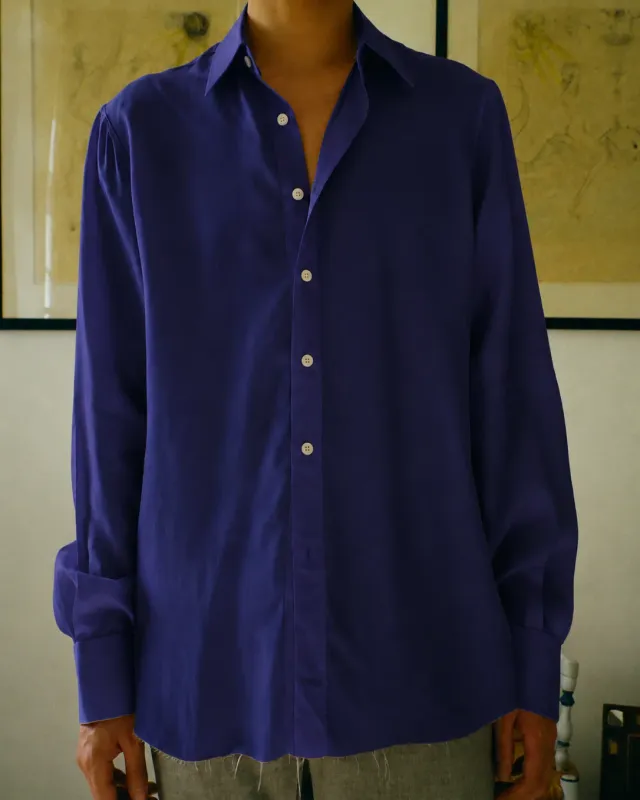 Erevan John chemise viscose violette bords francs