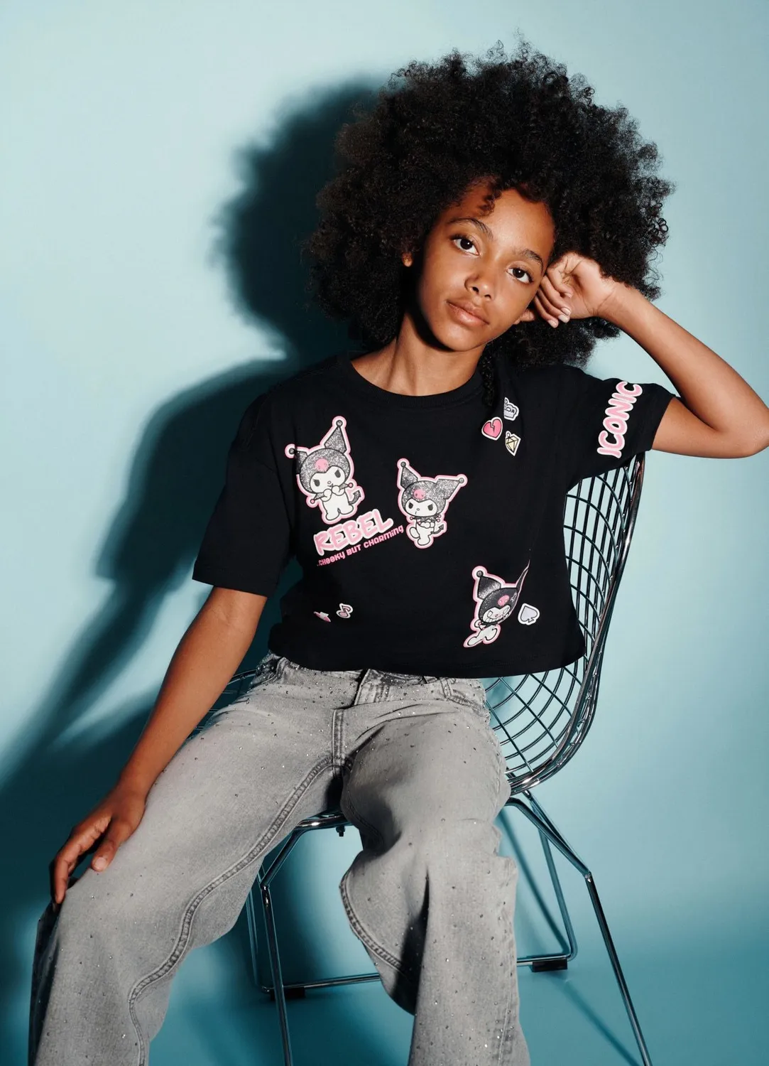 Calliope t-shirt Kuromi imprimé fille manches courtes