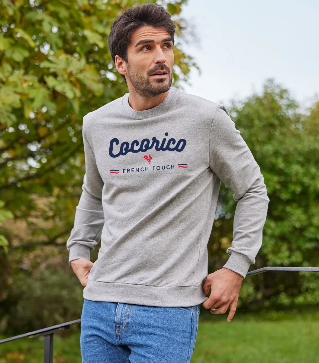 Cocorico French Touch sweat homme gris coton