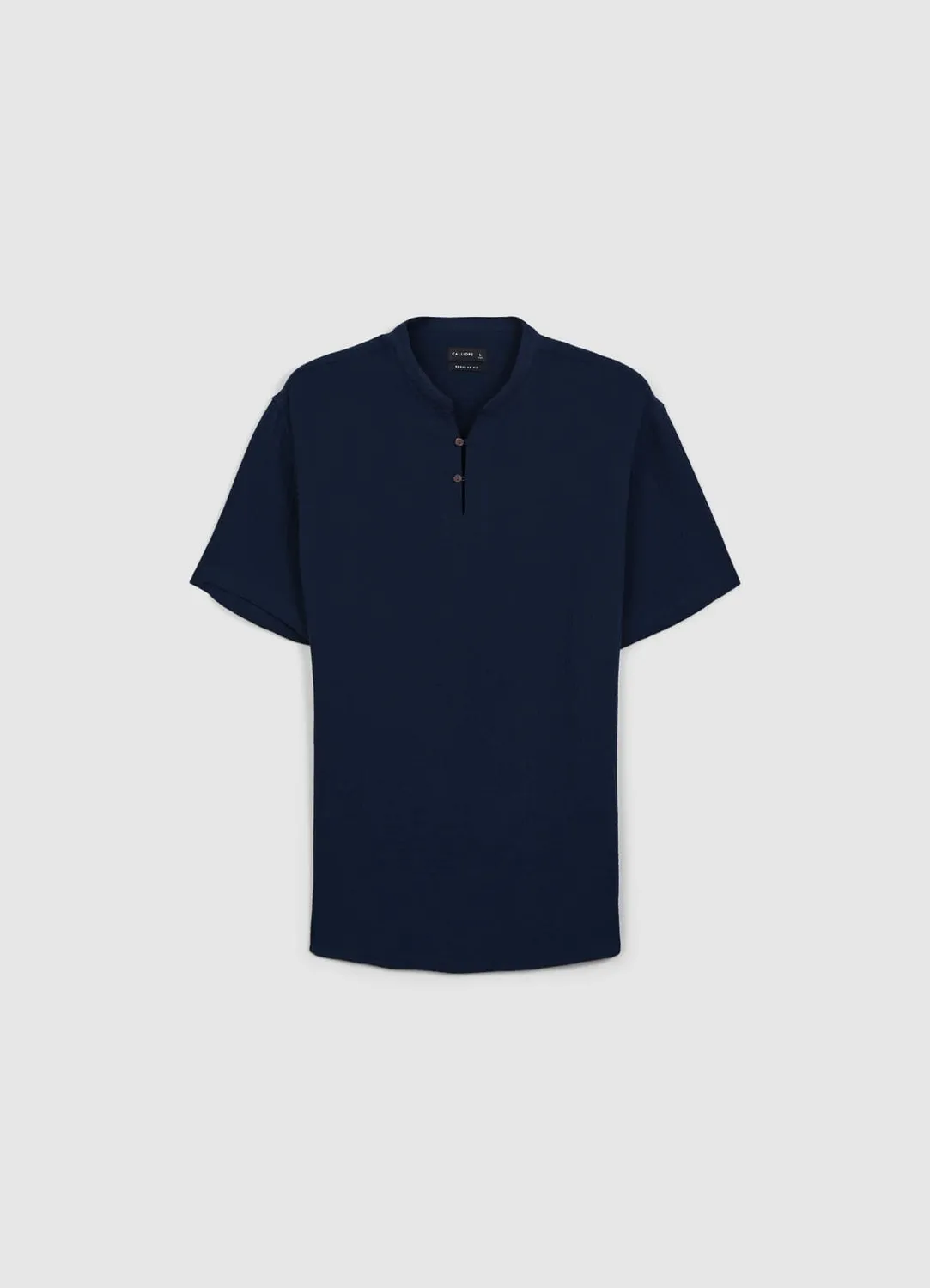 Calliope chemise homme coton gaufré manches courtes