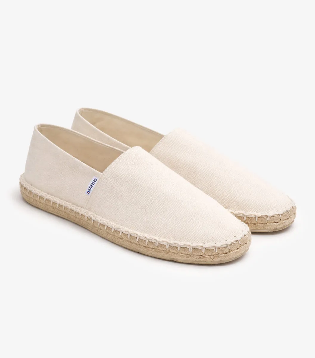 Cocorico espadrille homme écru toile coton