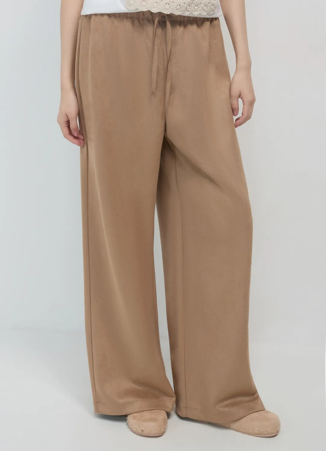 Calliope pantalon palazzo jogger simili daim femme regular