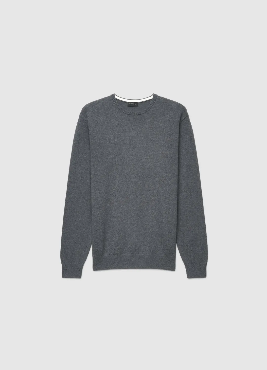 Calliope pull homme col rond uni manches longues