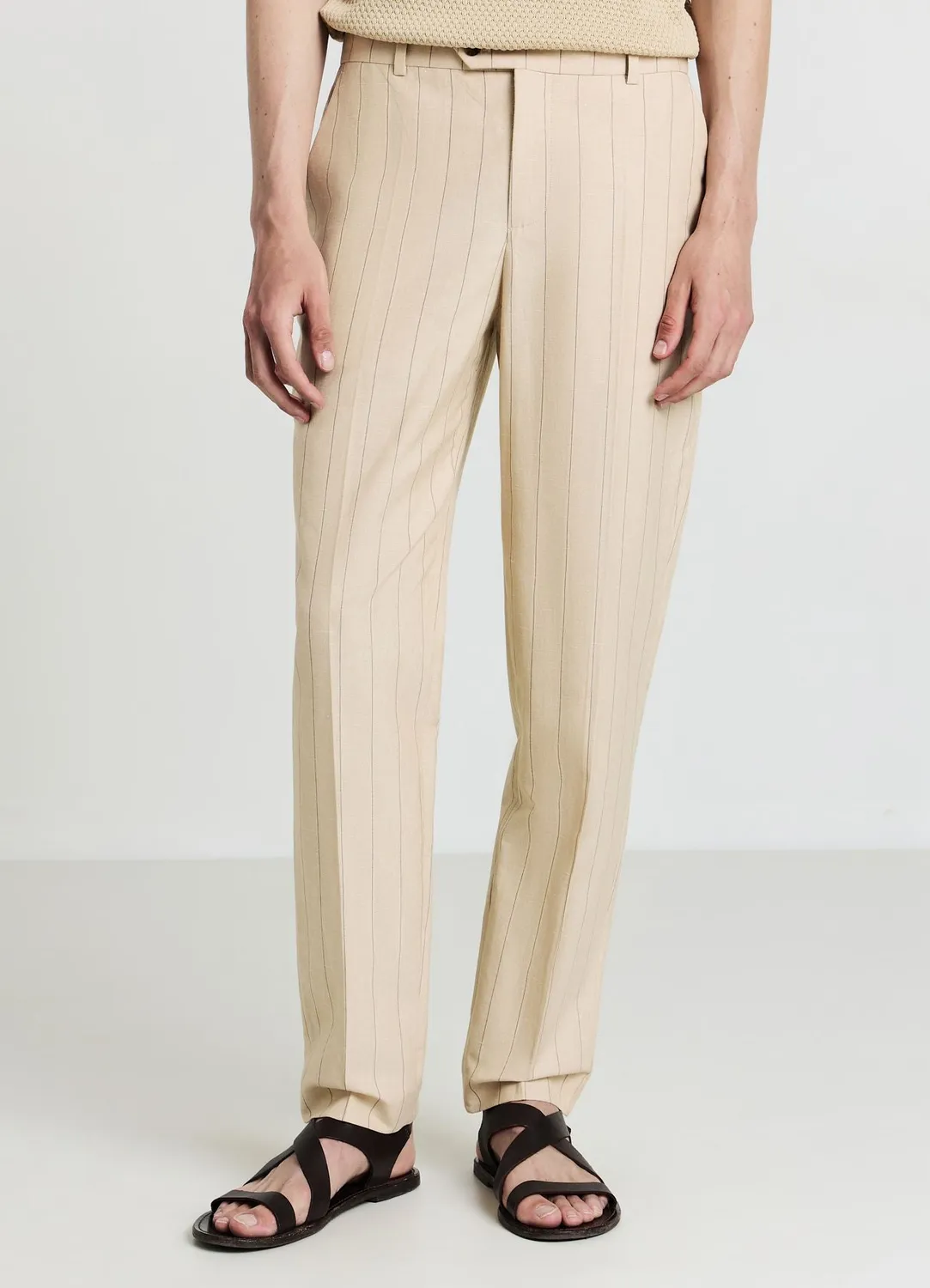 Calliope pantalon tailleur homme à rayures regular