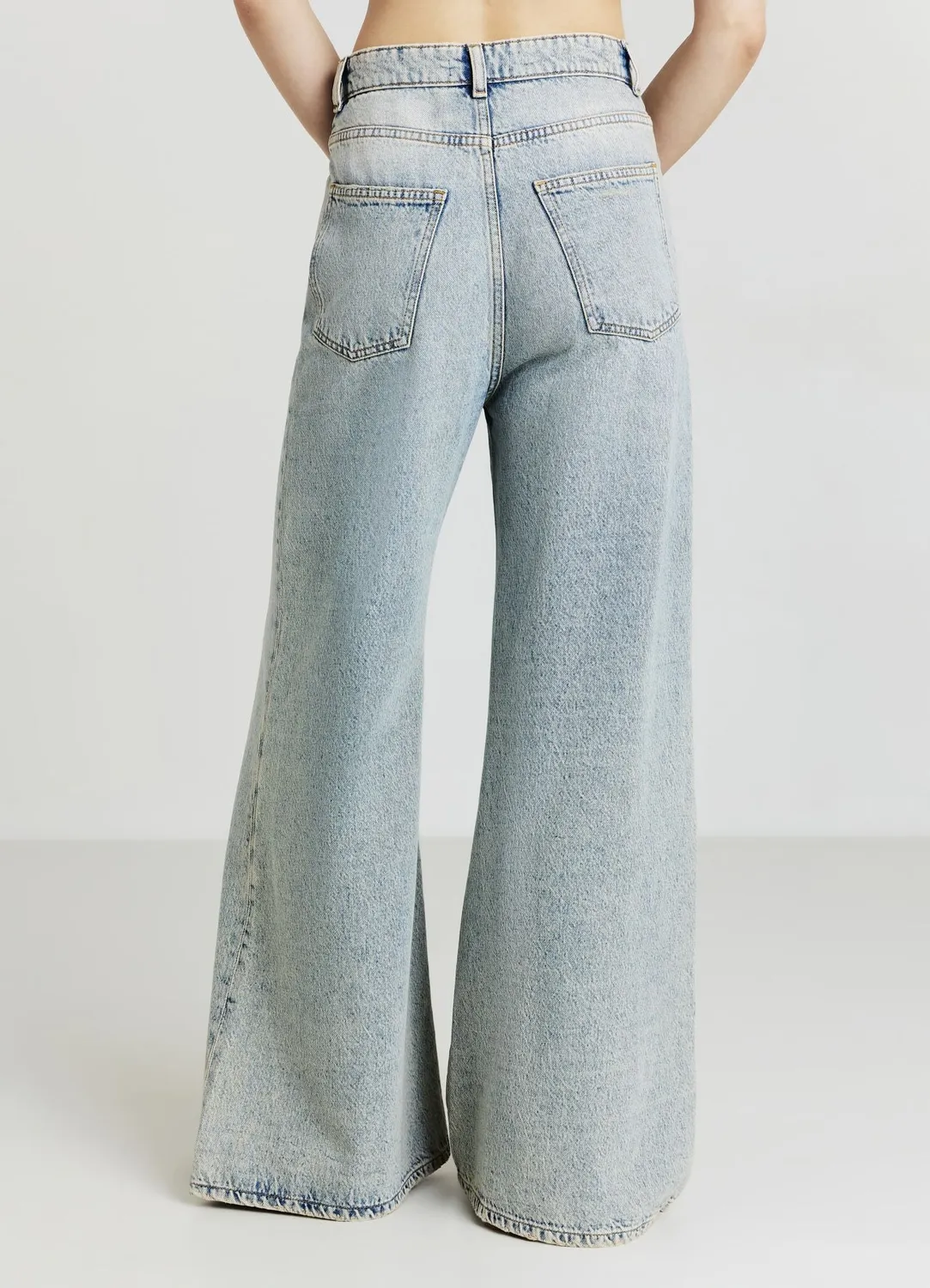 Calliope jean wide leg femme effet sablé
