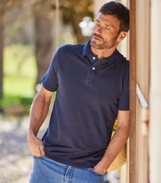 Cocorico Intemporel Polo homme marine coton