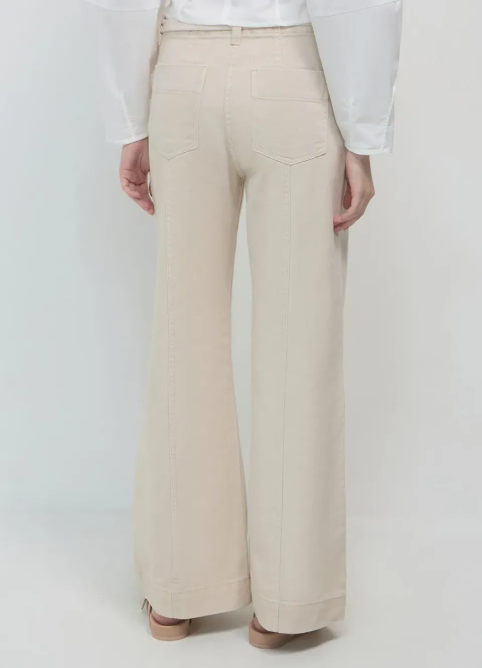 Calliope Pantalon palazzo femme coton ceinture