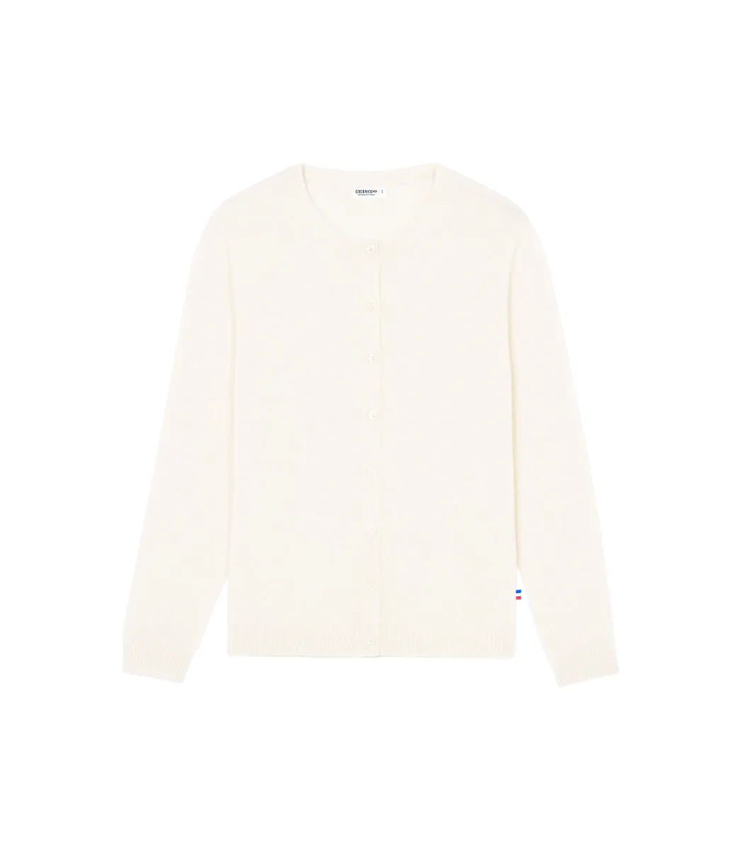 Cocorico gilet femme crème coton acrylique