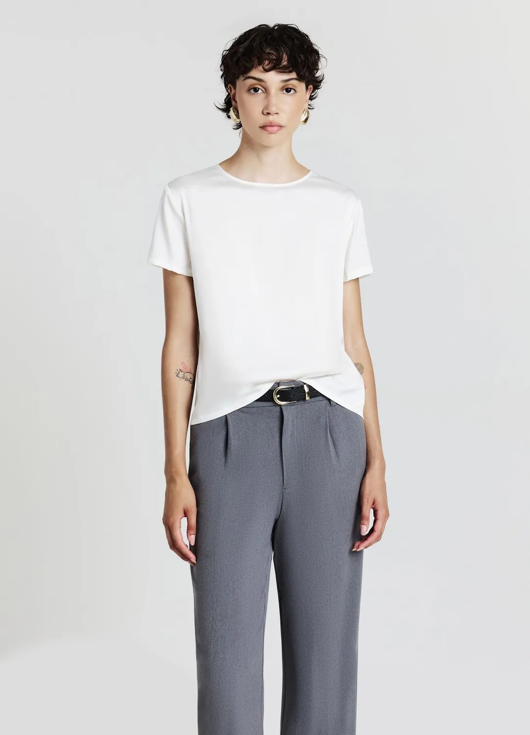 Calliope t-shirt simil raso t-shirt satiné femme