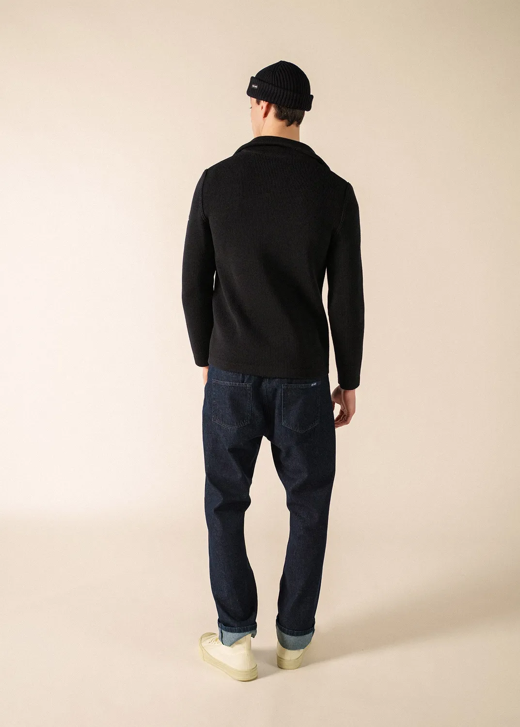 Saint James Quiberon gilet navy laine zippé
