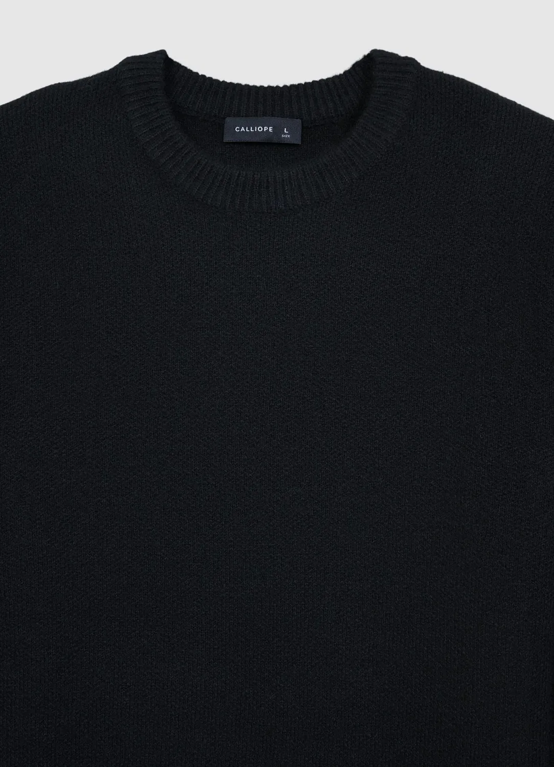 Calliope Pull col rond homme uni manches longues coton