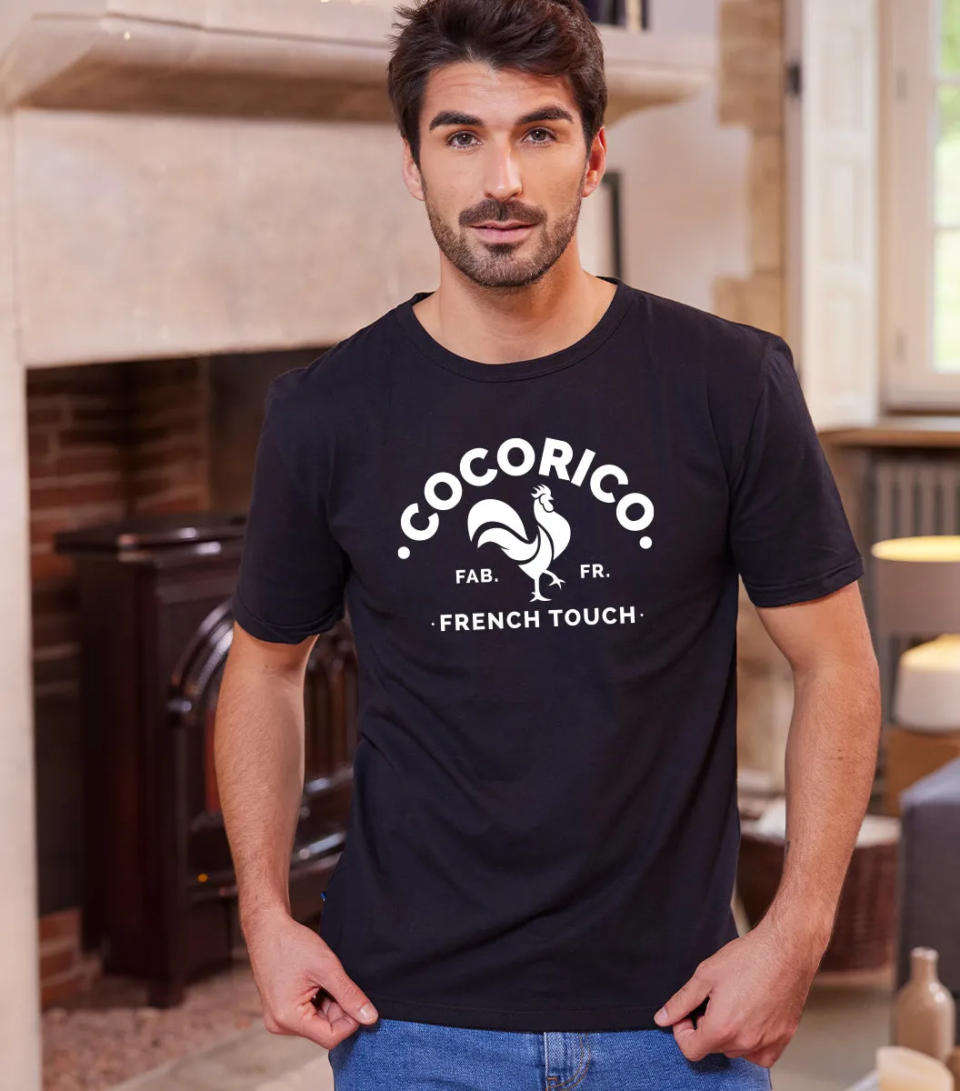 Cocorico Coq Français t-shirt homme noir 100% coton