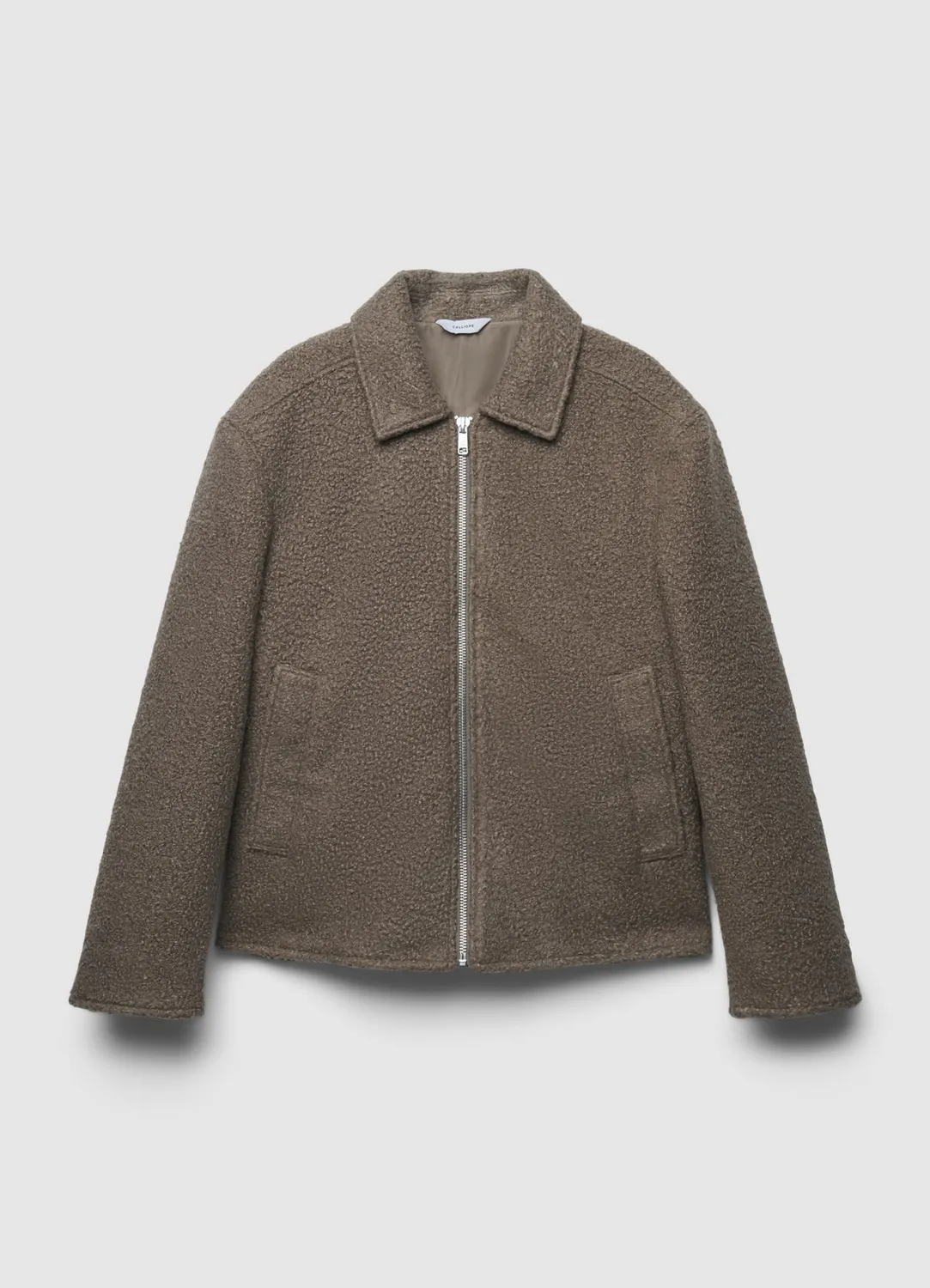 Calliope blouson bouclé homme zip col revers