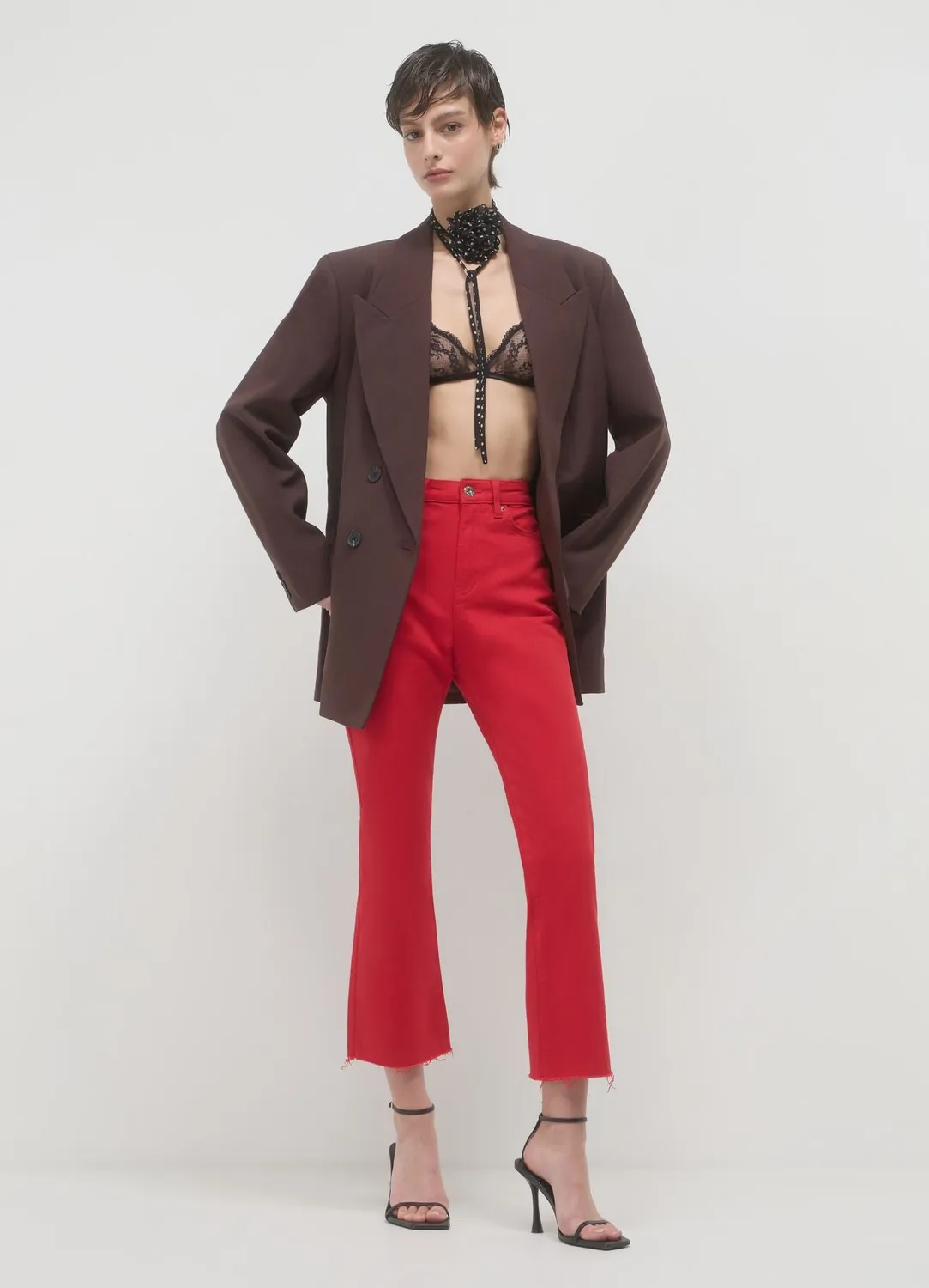 Calliope Pantalon cropped flare femme coton drill