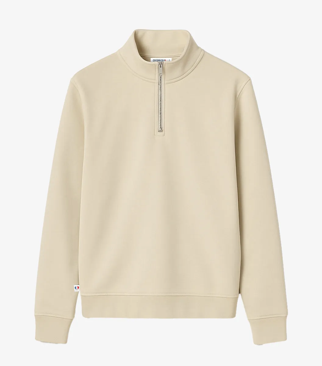 Cocorico Intemporel sweat camionneur femme sable zip