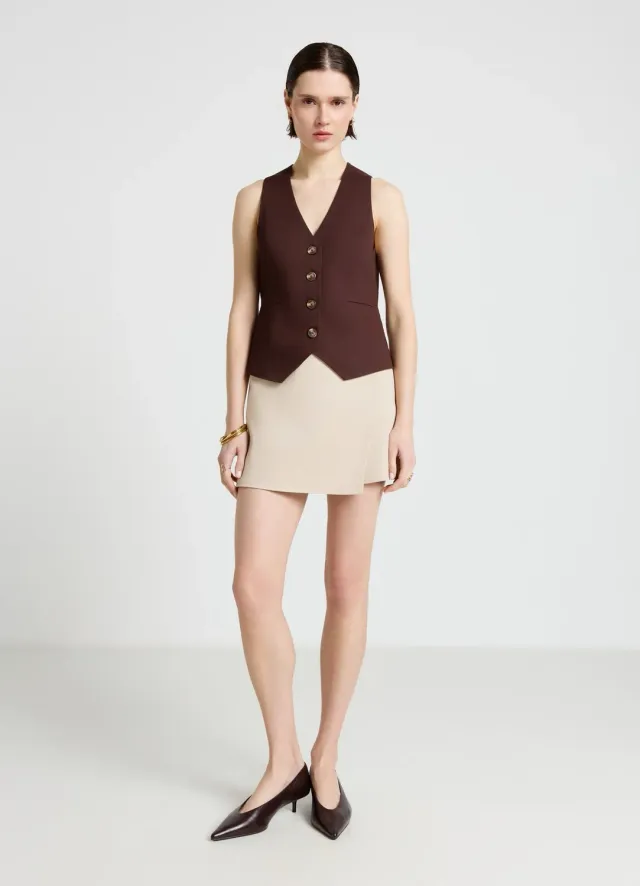 Calliope gilet femme col V boutons cintré