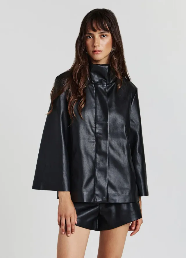 Calliope blouson effet cuir femme col montant