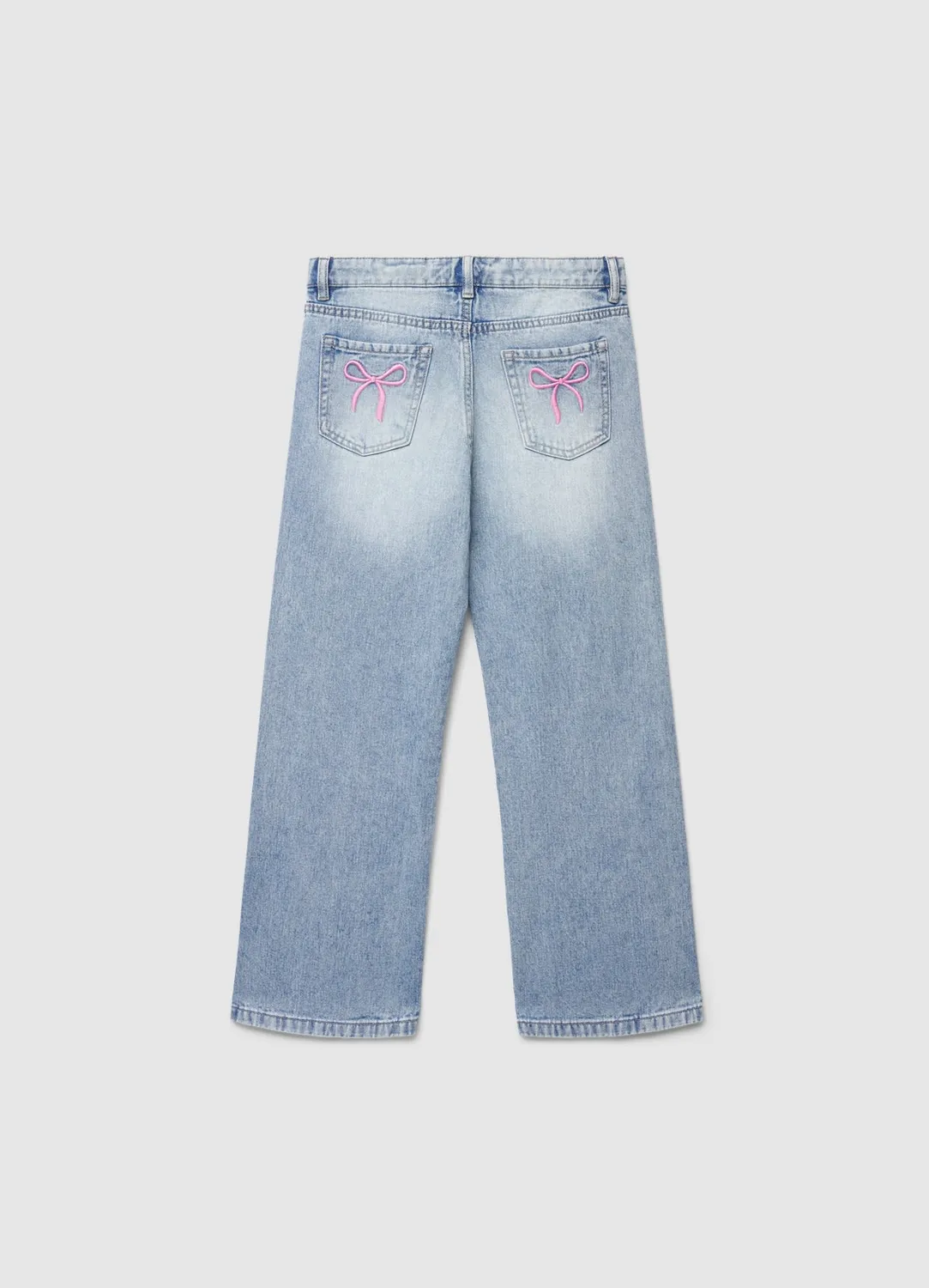 Calliope Wide Leg jean fille broderie nœud