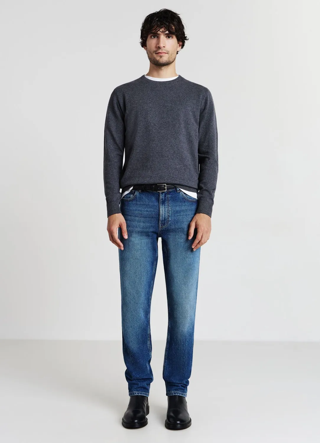 Calliope jean slim homme 5 poches effet délavé