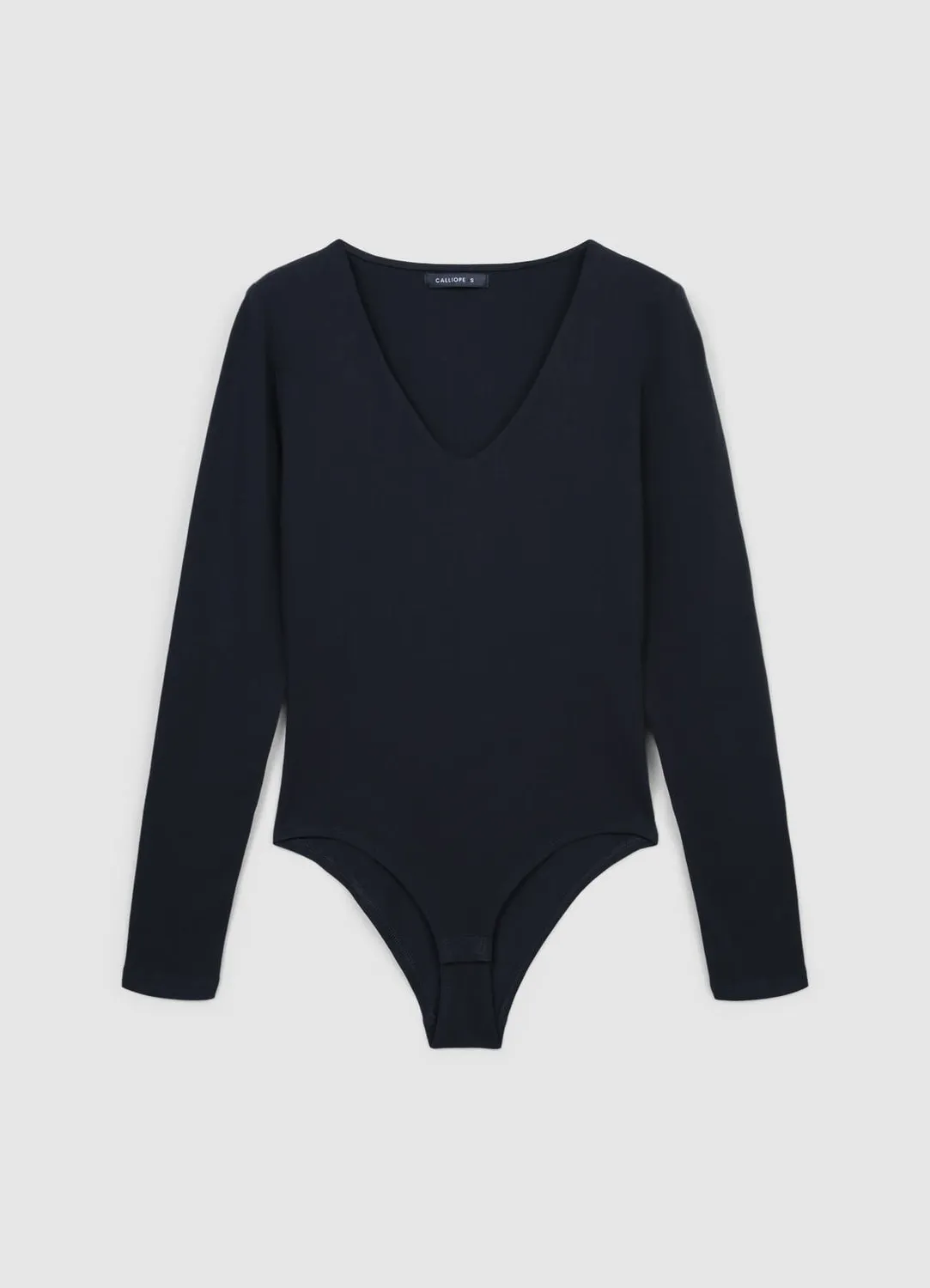 Calliope body col V femme manches longues ajusté