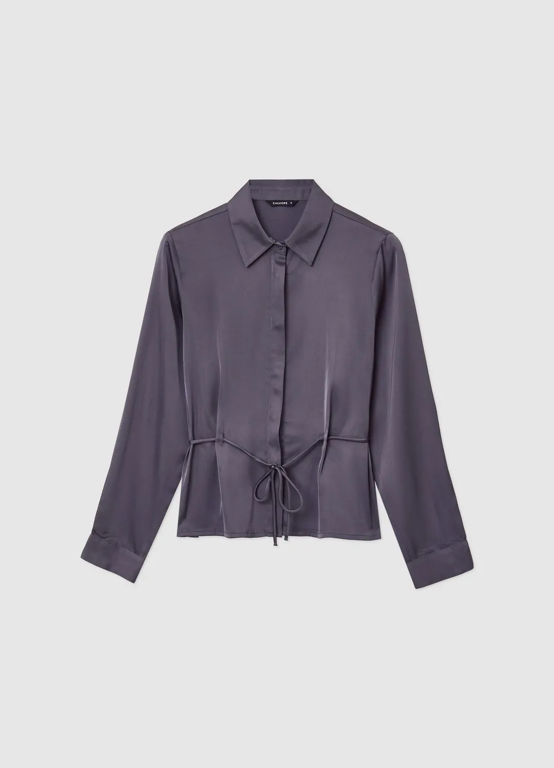 Calliope chemise satin à lacet manches longues