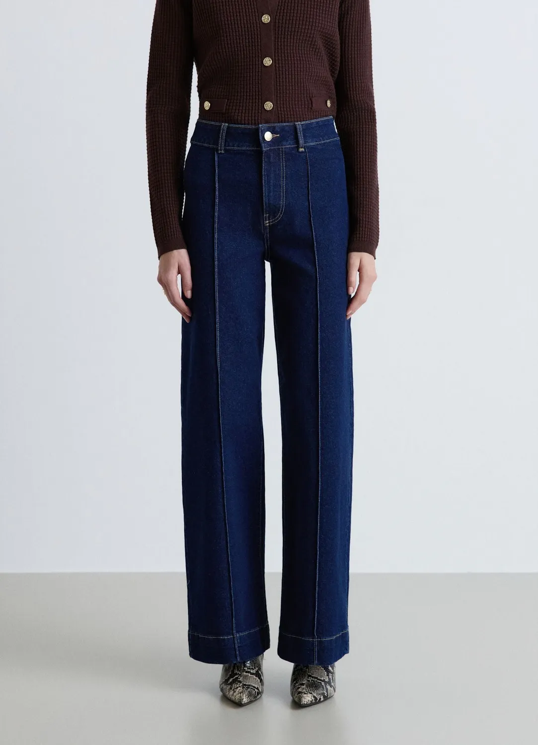 Calliope jean wide leg taille haute bleu