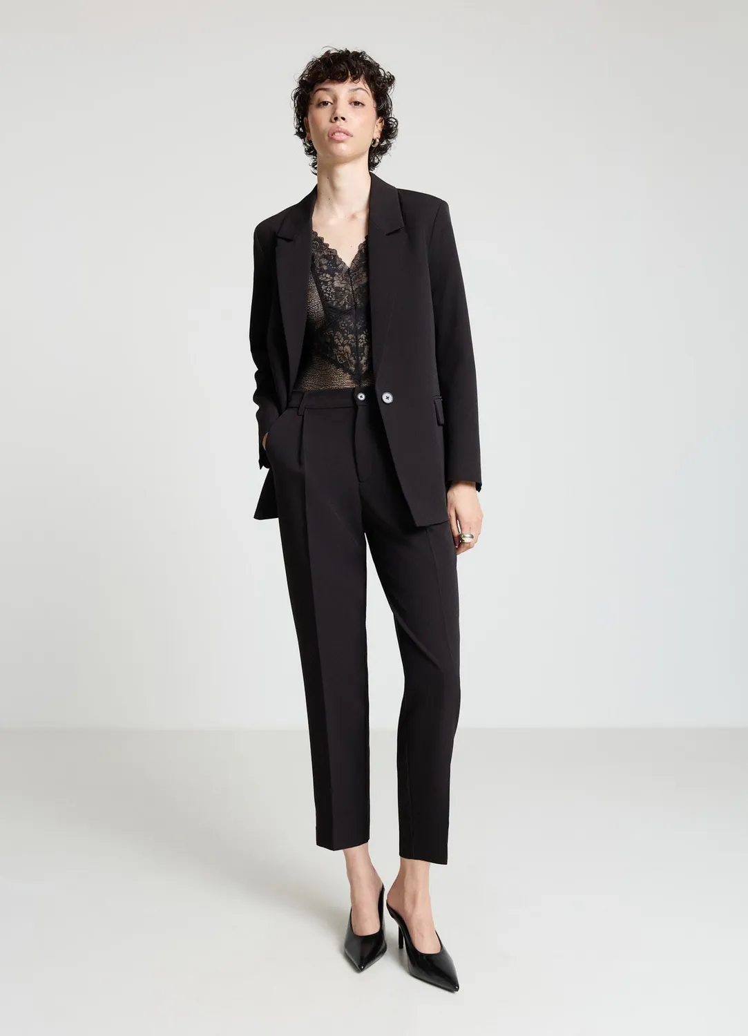Calliope Pantalon Femme Coupe Droite Élastique Dos
