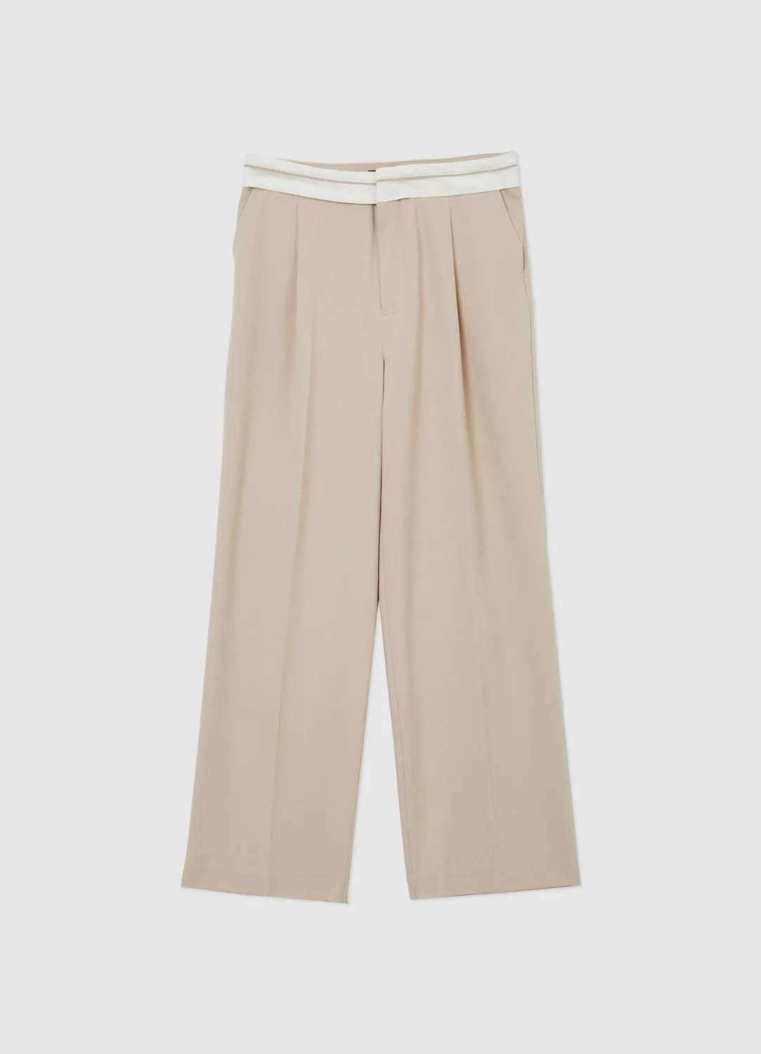 Calliope Pantalon femme taille basse bande contraste