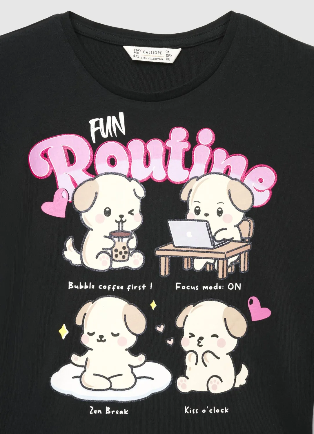 Calliope t-shirt fille manches longues imprimé cartoon