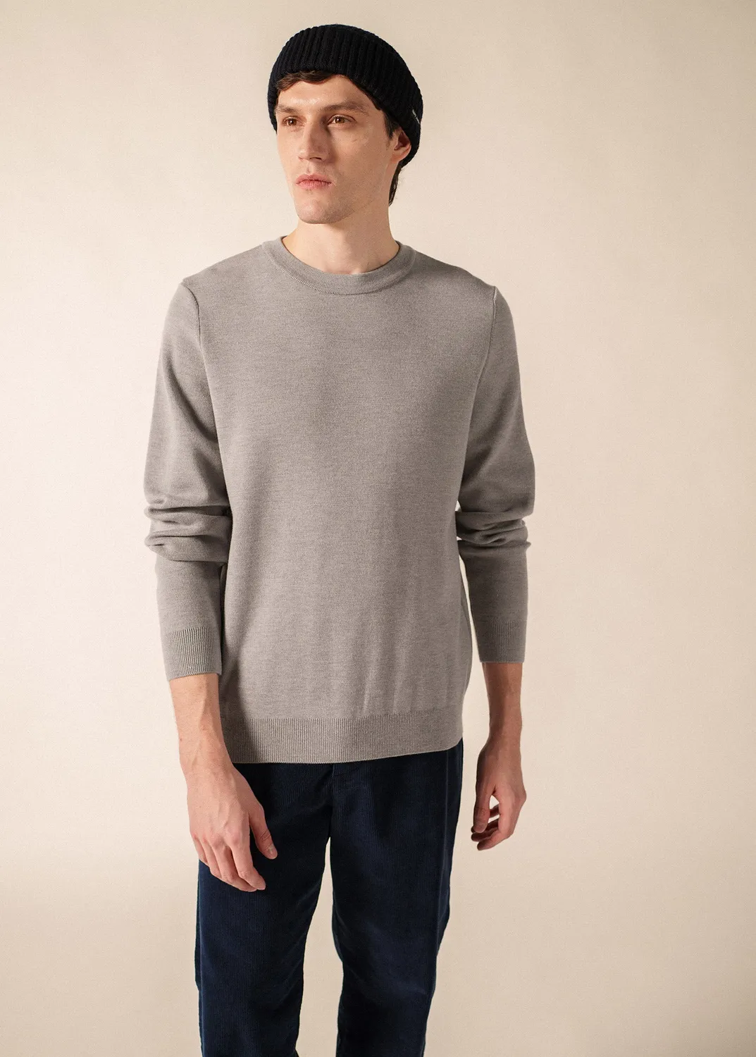 Saint James Cruiser pull col rond perle chine laine