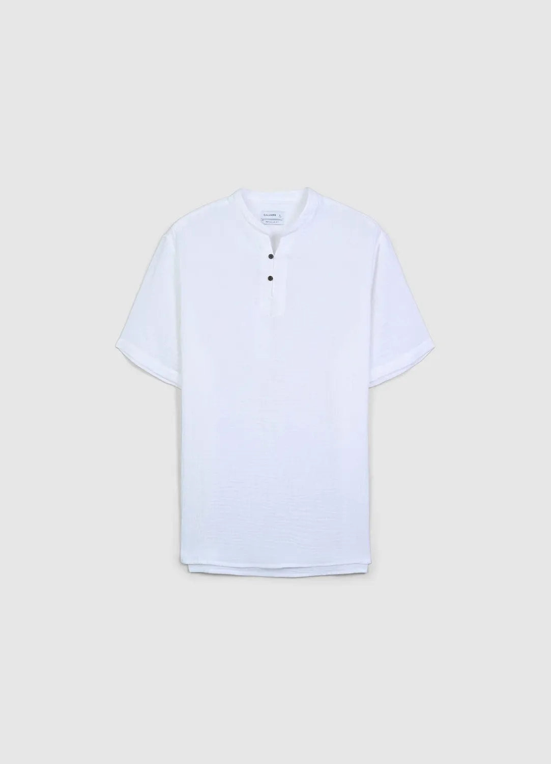 Calliope gaufrée chemise homme coton courte