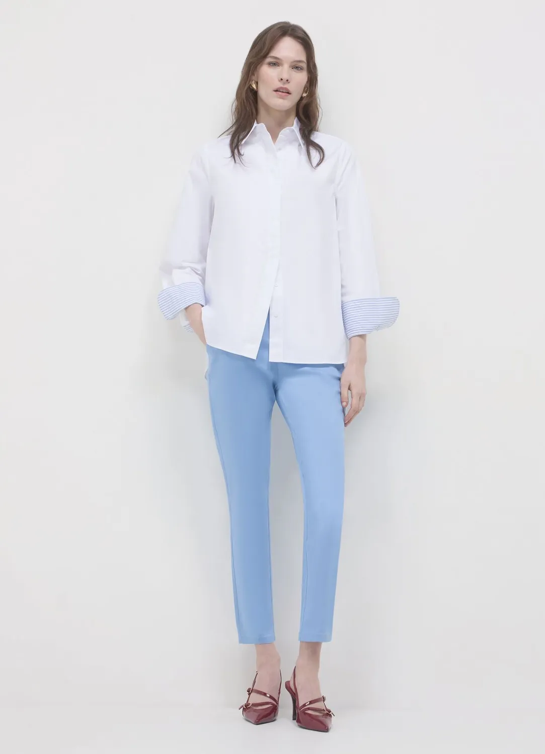 Calliope pantalon rasatello coton femme