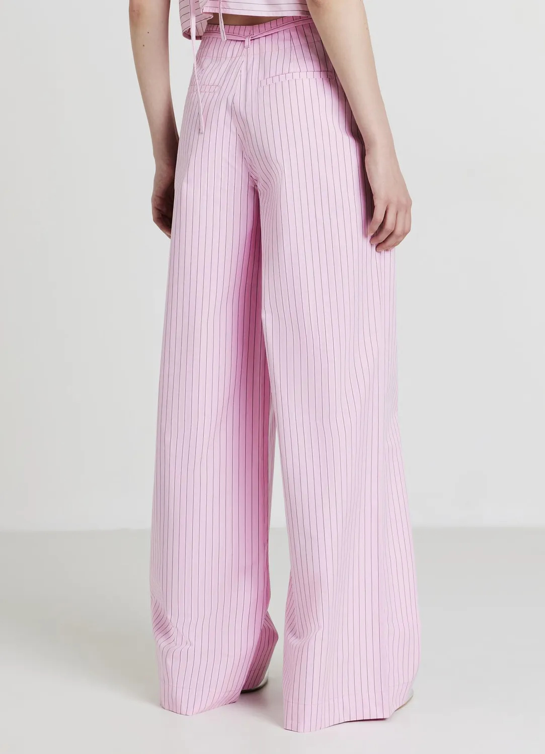 Calliope Pantalon palazzo rayé femme coton