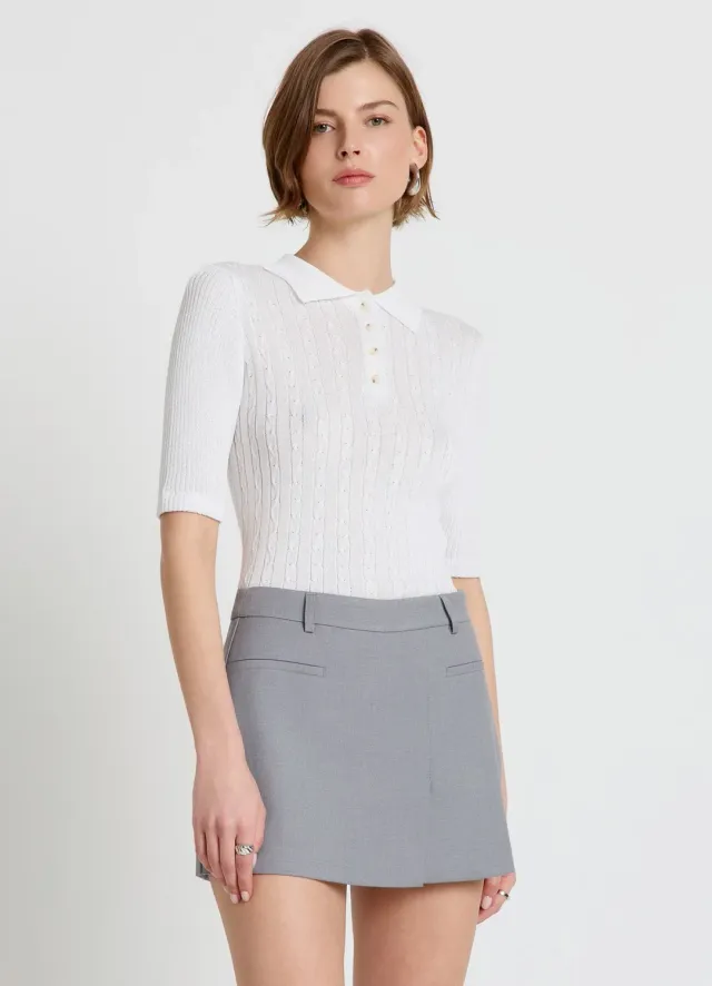 Calliope Jupe-culotte poches passepoilées femme unie bureau