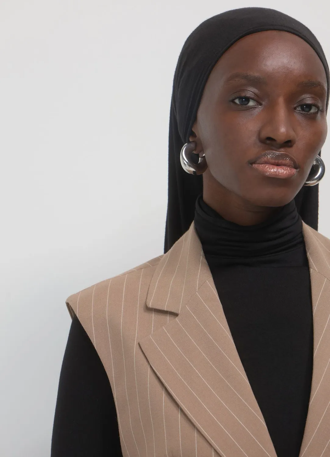 Calliope gilet tailleur femme rayé 2 boutons