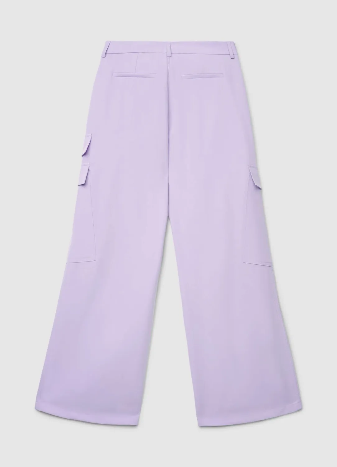Calliope wide leg pantalon femme uni poches cargo