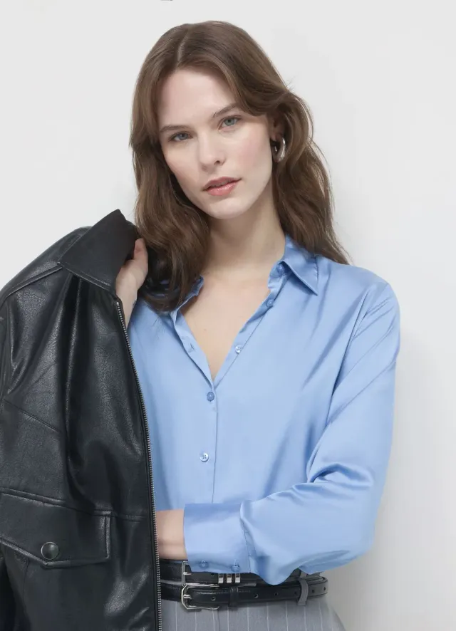 Calliope chemise classique femme unie manches longues