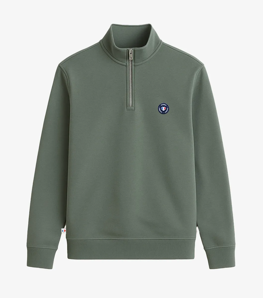 Cocorico Blason Camionneur sweat homme sauge zippé