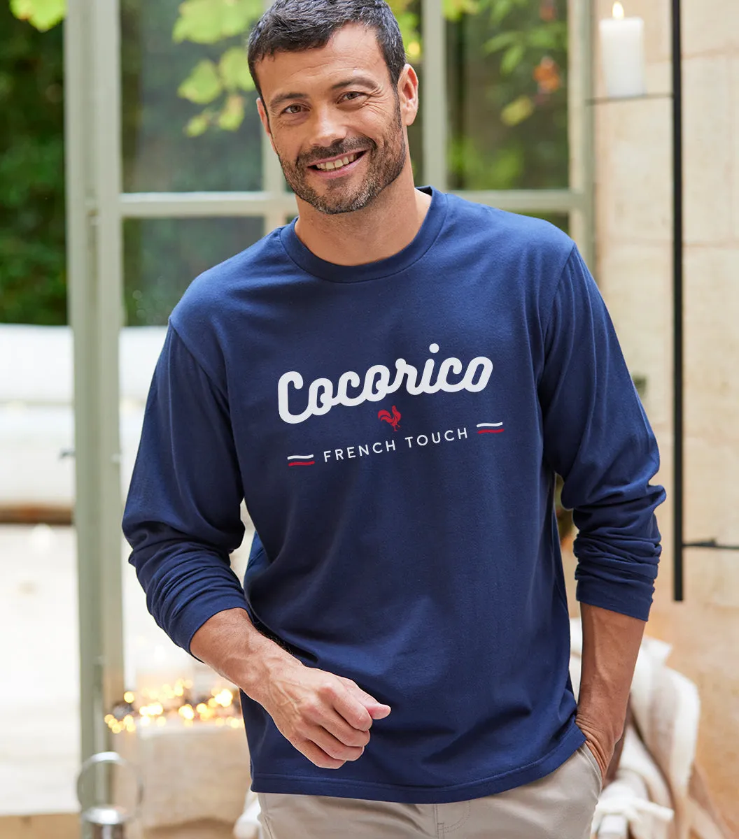 Cocorico French Touch Marine t-shirt homme manches longues