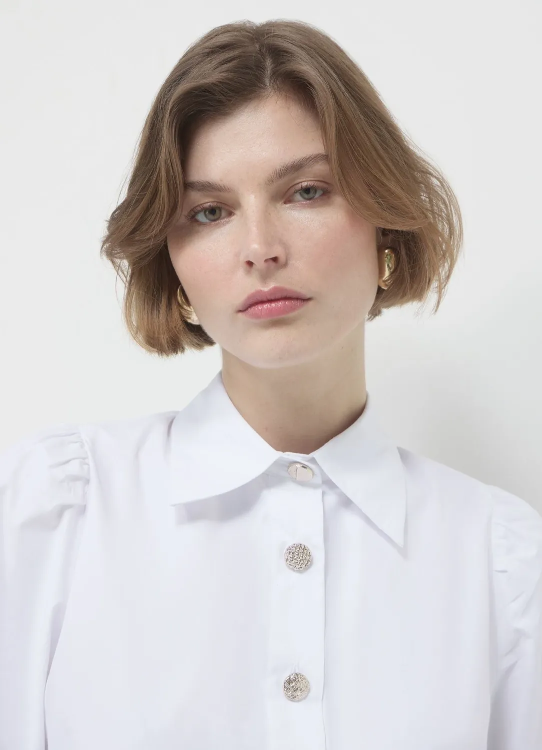 Calliope chemise boutons dorés femme manches longues