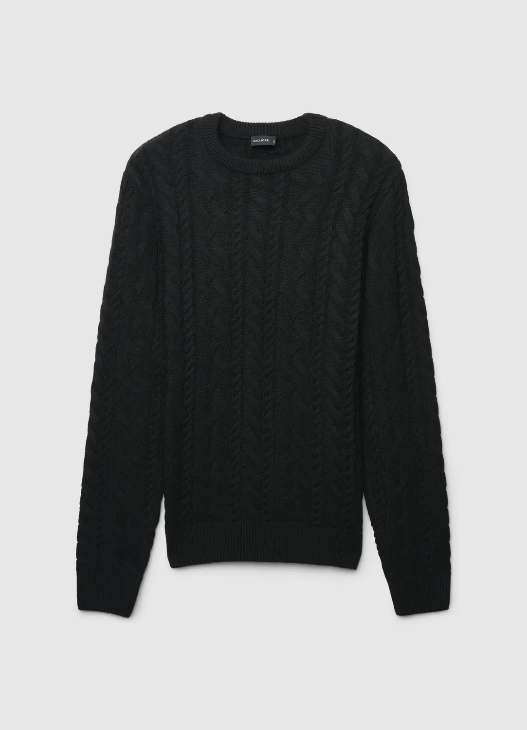 Calliope pull homme col rond torsades manches longues