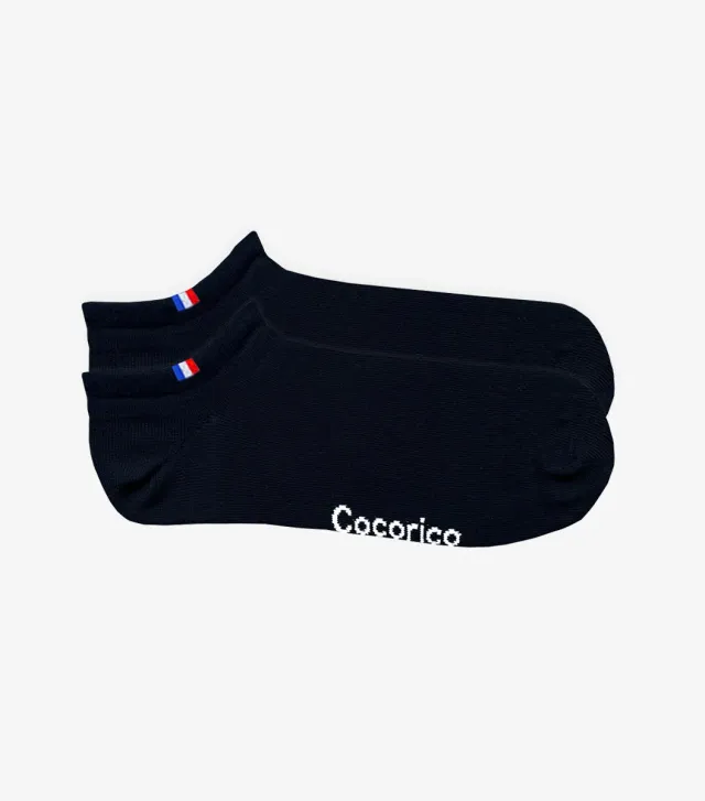 Cocorico Invisible chaussettes homme x2 noir coton