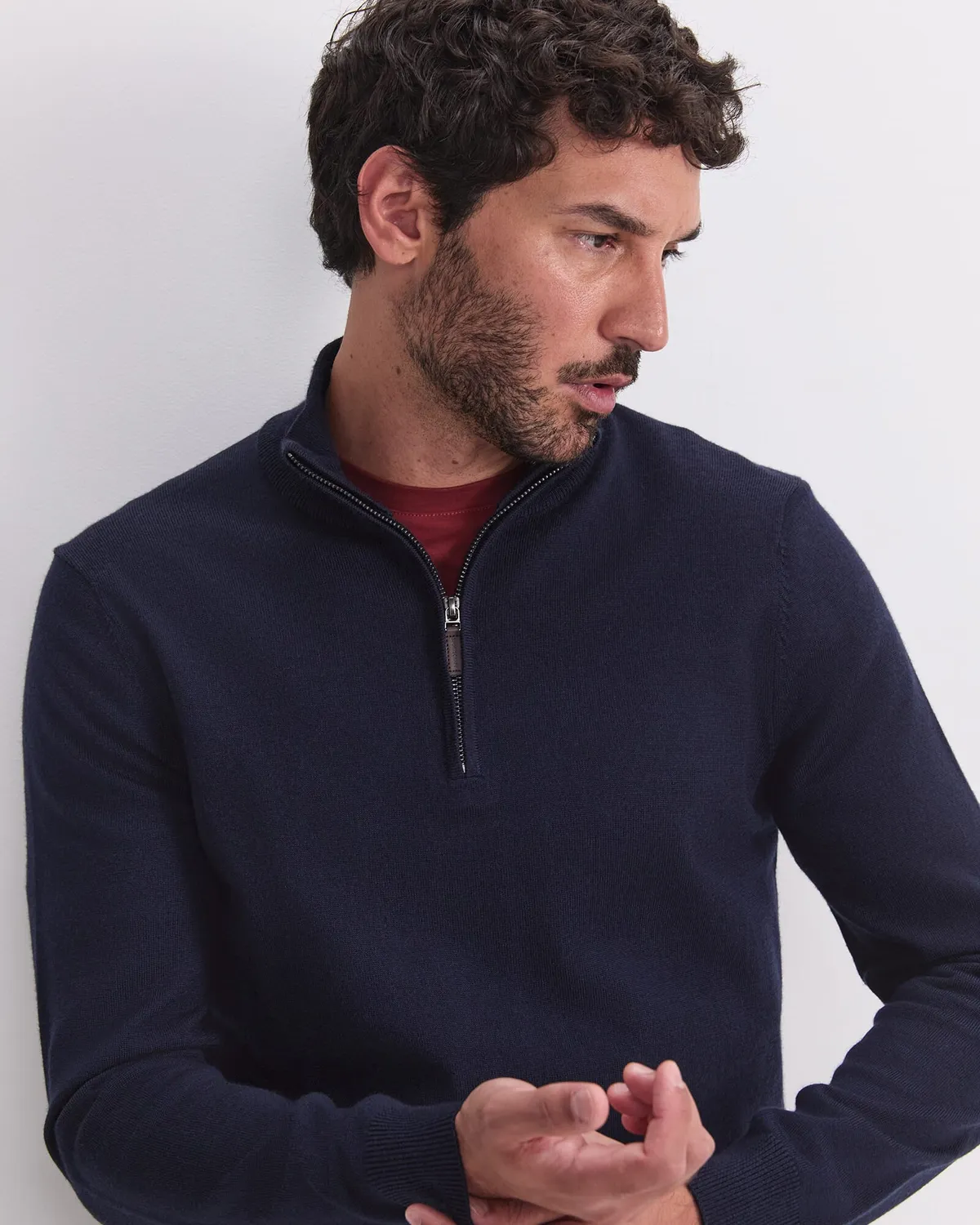 SportsCraft Merino Quarter Zip pull col zippé homme laine