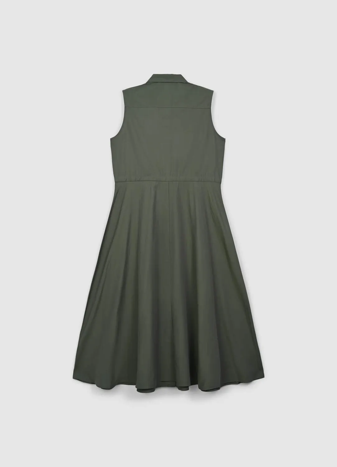 Calliope robe longue femme sans manches col chemise