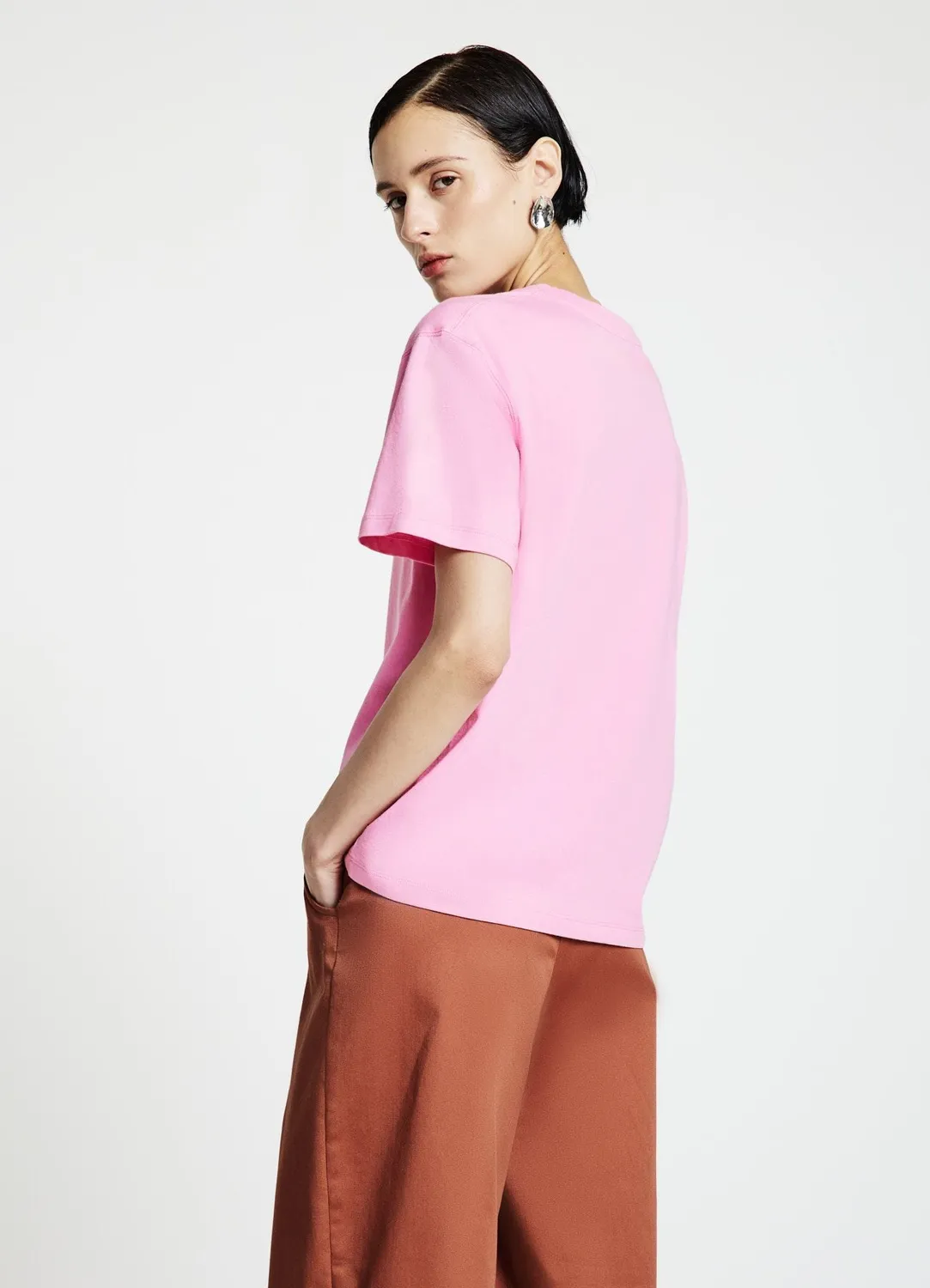 Calliope T-shirt girocollo tee-shirt femme uni coton