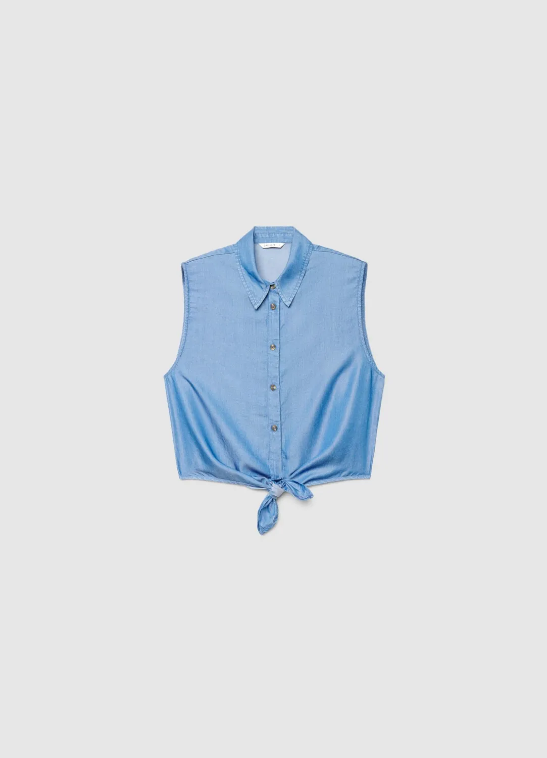 Calliope chemise sans manches nœud femme unie
