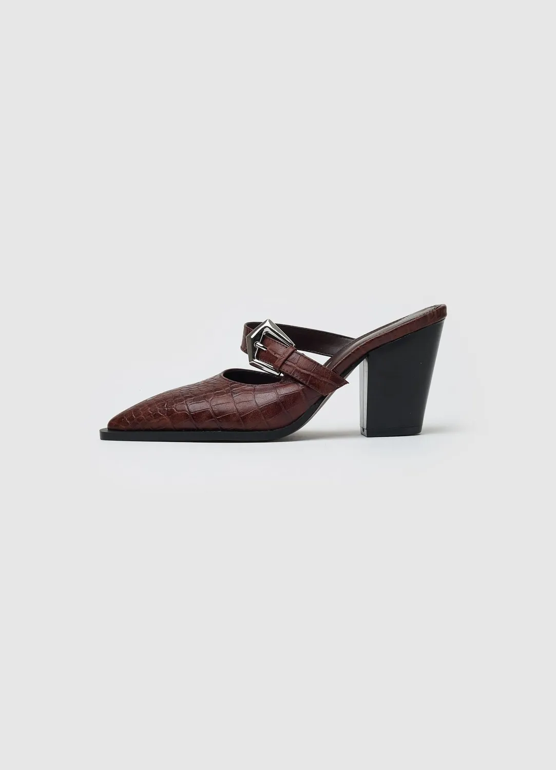 Calliope mules croco boucle femme talon 9 cm 38
