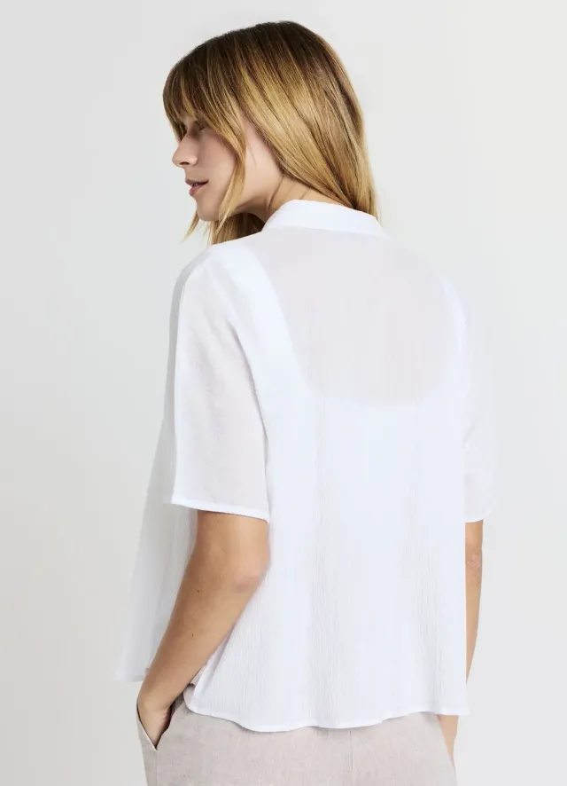 Calliope unie chemise femme coton manches courtes