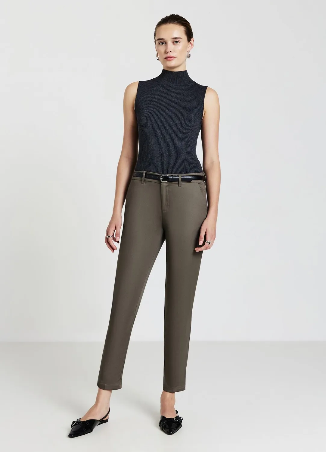 Calliope pantalon rasatello uni femme regular