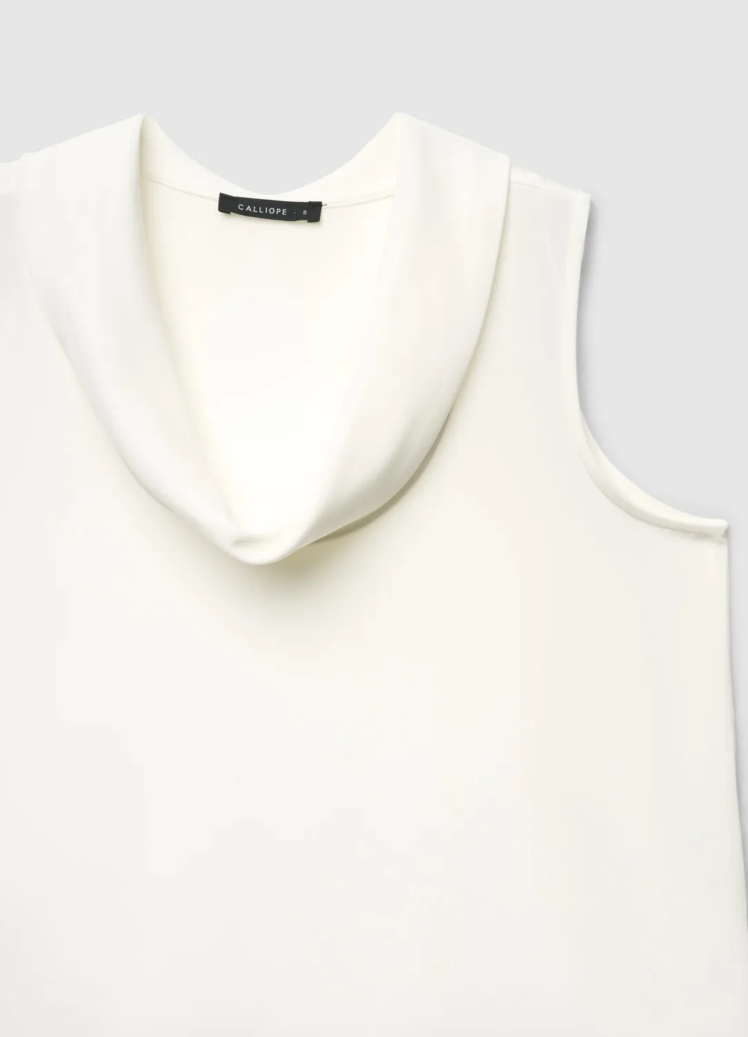 Calliope top col châle femme sans manches uni
